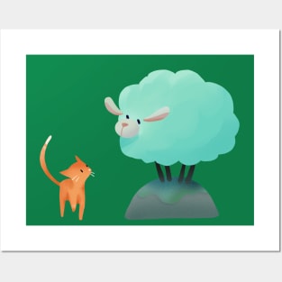 Lamb Sheep meets Kitty Cat: An Unexpected Friendship Posters and Art